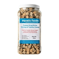 Freeze Dried Floating Brine Shrimp and Tubifex Cubes for All Tropical Fish, Marine Fish, Discus, Cichlids, Koi & Pond Fish, Turtles…12oz Lg Jar