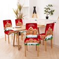 thumbnail image 5 of muroi Christmas Snowflakes Kitchen Chair Covers Set of 6, Stretch Luxury Red White Parson Chair Covers Washable Spandex Chairs Protector for Kitchen Hotel Banquet, 5 of 7