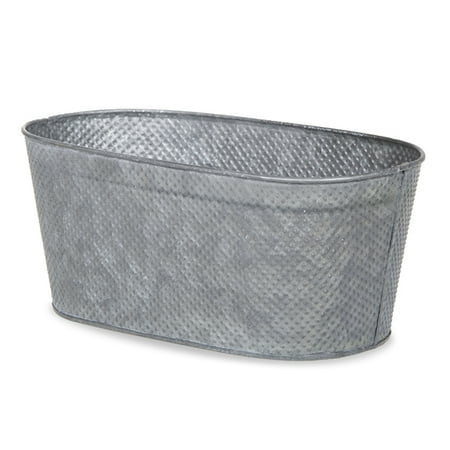 - Oblong Hammered Metal Container Medium 10in