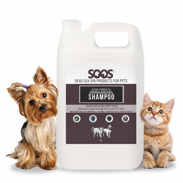 Shampooing pour Animaux de Compagnie Naturel de Mer Morte Extra Fort Riche en Minéraux - Soos Pets