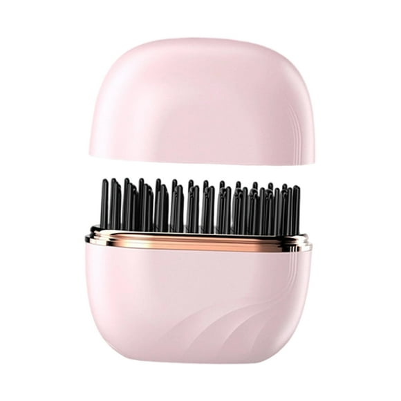 Cepillo alisador de cabello, tamaño viaje, calentamiento rápido, herramienta de peinado multiusos, 3 temperaturas ajustables, peine caliente rosa