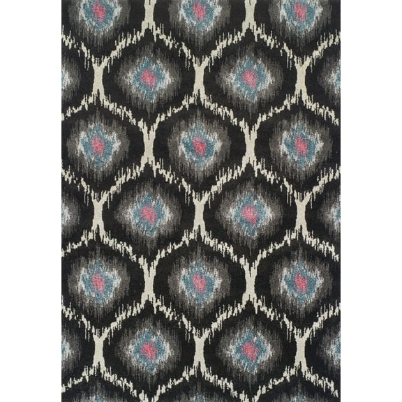 Berkley Moderno Area Rug MG360 Mg360 Charcoal Circles Dots 3' 3" x 5' 3" Rectangle