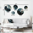thumbnail image 4 of Designart "Liquid Aesthetics Blue and White I" Abstract Liquid Ink Metal Wall Art Set of 5 Piece, 4 of 5