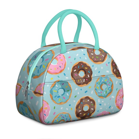 Lunch Bag Women Office Lunch Cooler Bag Reusable Leakproof Large Cooler Tote for Women Men Adults with Side Pockets for Work Office Picnic Doughnut