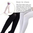 thumbnail image 2 of 1 Paire de Chaussettes Hautes de 52 cm au-Dessus du Genou JK Élasticité Antidérapantes Longues Chaudes Bottes Chaussettes Hautes pour Usage Quotidien Rayures Bleues Rouges, 2 of 6