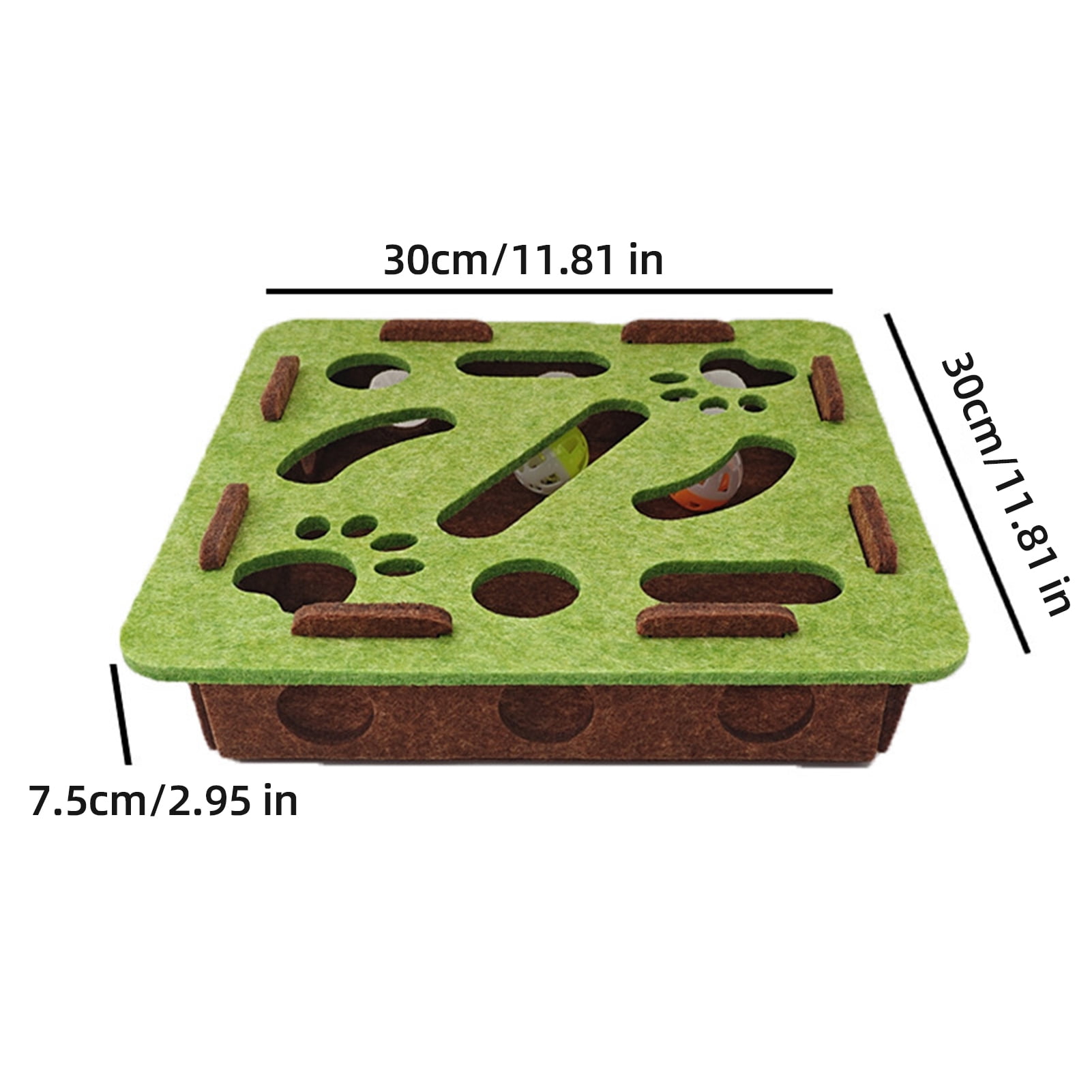 YIFAEUX Cat Scratch Enrichment Box Interactive Felt Scratch Toy Fun Maze Box Cat Puzzle Toy with Bell Balls for Indoor Cats Scratching Mental Stimulation