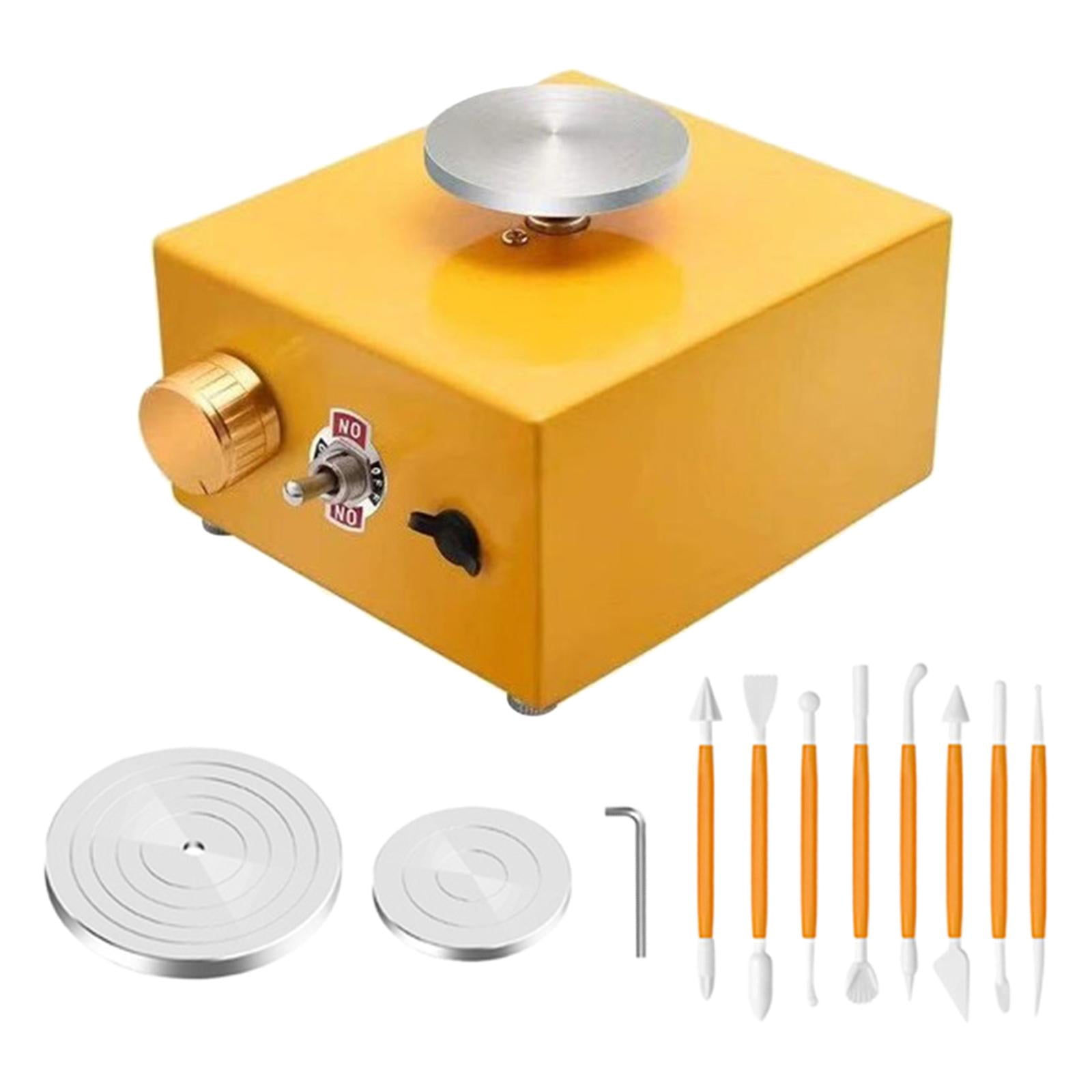 FVDPWYE DIY Electric Pottery Wheel Ceramic Machine Work Clay Art Craft Shaping Too Yellow