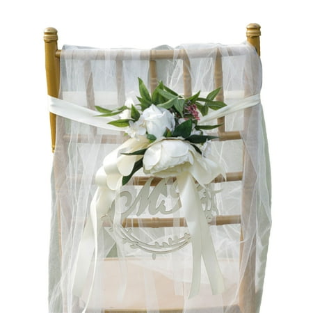 

Wedding Decoration Chair Sashes For Banquet Weddings Chairs Bow White Romantic Scene Arrangement Forest Style Artificial