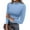 16#Sky Blue, variant on Women's Mock Turtleneck Slim Fit 3/4 Sleeve T Shirts Basic Tight Tops Tee Business Casual Blouse Plain Comfy Shirt Hot Pink XL