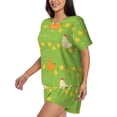 thumbnail image 2 of "Wukai Funny Chicken Women's Pajama Set - Short-Sleeve Top and Shorts with Elastic Waistband and Pockets for Loungewear, Yoga, and Casual Wear-Large, 2 of 8