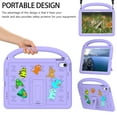 thumbnail image 6 of for iPad 10th Gen 2022 / iPad (A16) 11th Gen 2025 for Boys Girls Cute Girly Cartoon Kawaii Pretty 3D Design Handle Case, with Stand Unique Kids Silicone Heavy Duty Protection Cover, Purple, 6 of 8