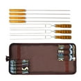 thumbnail image 2 of 7Pcs Acier Inoxydable Grill Brochette Kit avec Poignée en Bois U Forme Bâton de Viande Barbecue pour le Camping, 2 of 14