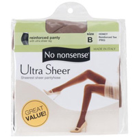 No Nonsense Women's Ultra Sheer Hosiery 1 Pair Pack Honey B
