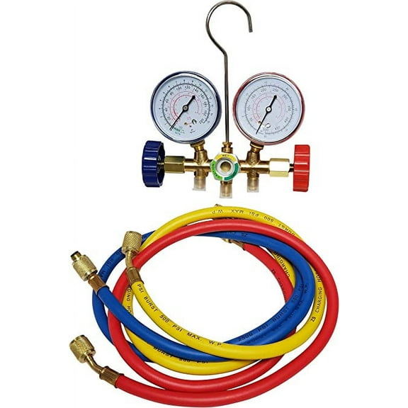 R22 and R12 Manifold Gauge Set HVAC Refrigeration Charging (3ft Hose)