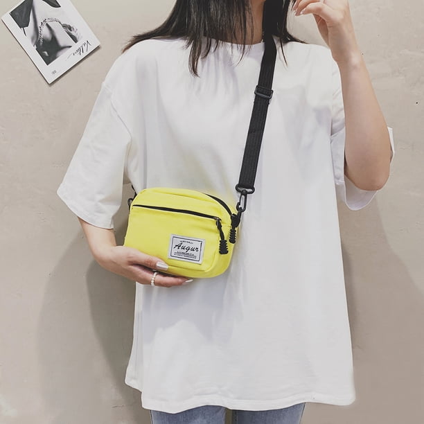 Moda mujer lona patchwork crossbody teléfono bolsa mini bolsos (amarillo) Tmvgtek Para estrenar