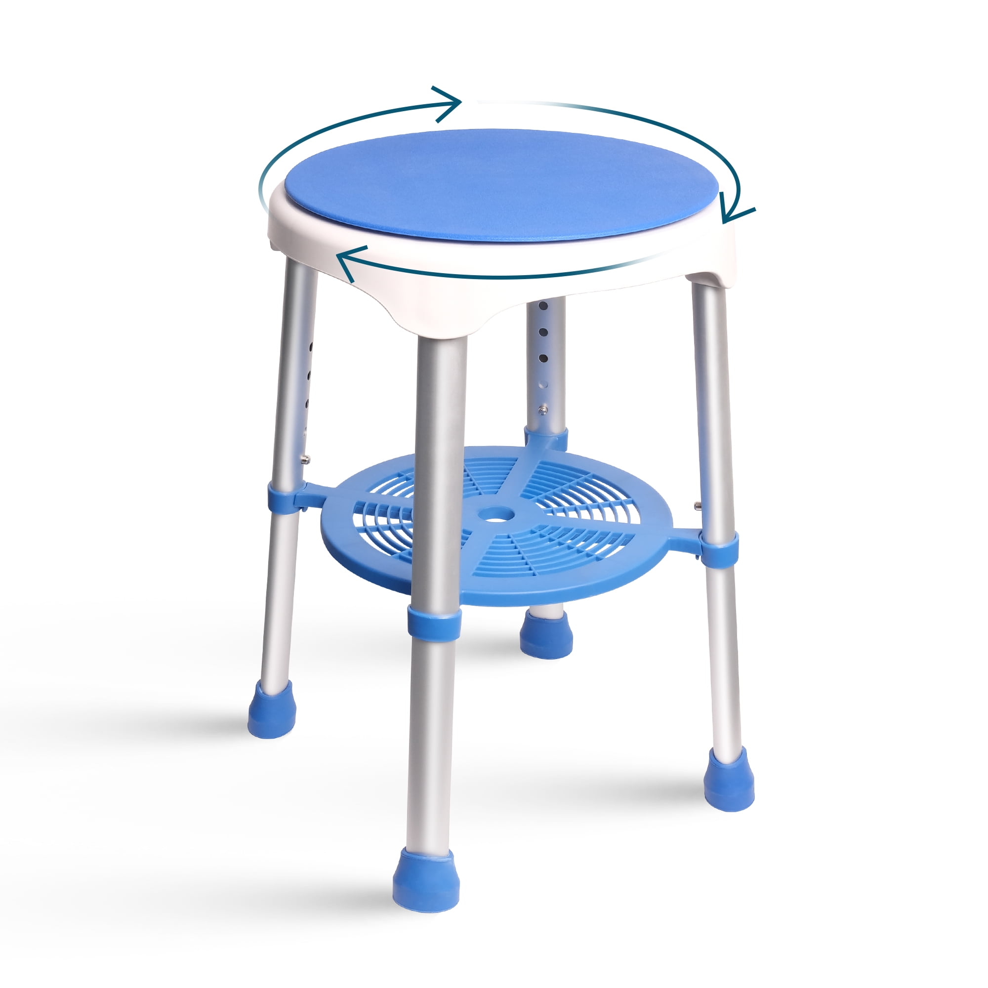 Swivel Shower Chair for Inside Shower, 360 Degree Adjustable Rotating