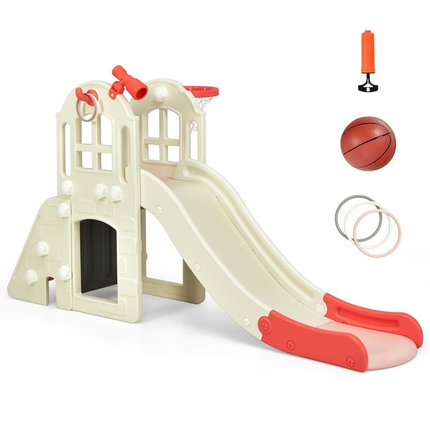 Costway 6 In 1 Large Slide for Kids Toddler Climber Slide Playset