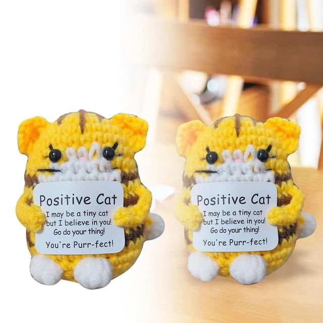 Crocheted Cute Knitted Doll Positive Energy Cartoon Desktop Ornament for Home