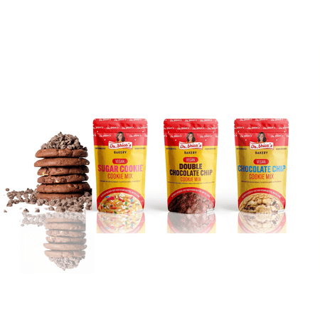 Dr Shica's Vegan Chocolate Chip Double Chocolate Chip and Sugar Cookie Mixes