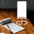 thumbnail image 4 of OULII 2Pcs Iron Phone Stand Rose Gold Simple Design for Movie Watching, 4 of 8
