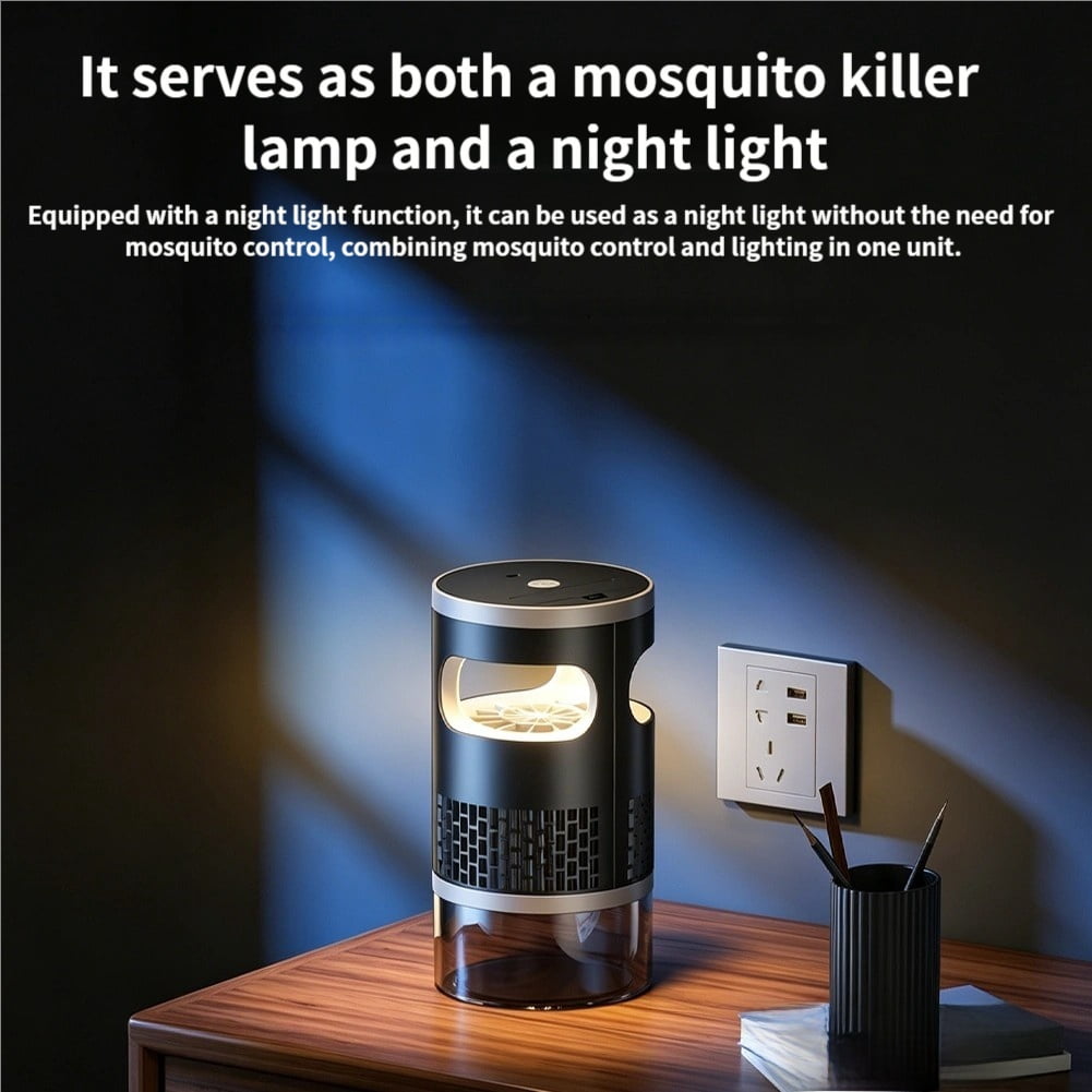 Ultra-Quiet Bionic Suction Mosquito Trap,Physically attracts and quickly captures mosquitoes, operates quietly day and night, and features a detachable design, suitable for indoor use in summer