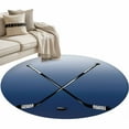 thumbnail image 2 of Navy Blue Ice Hockey Round Rugs 4ft, Winter Sports Ball Games Ombre Non Slip Washable Rug Runner, Low Pile Indoor Floor Carpet Mat Bathroom Rugs for Living Room, Bedroom, Kids Room, 2 of 9