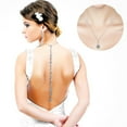 thumbnail image 1 of LNGOOR A Necklace Back Chain Necklaces Silver Jewelry Body Chains Rhinestone Body Chain Bride, 1 of 6