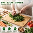 thumbnail image 2 of Kikcoin Bamboo Cutting Boards for Kitchen, Large Wood Chopping Board with Deep Juice Groove and Inner Handle, 19"×14", 2 of 9