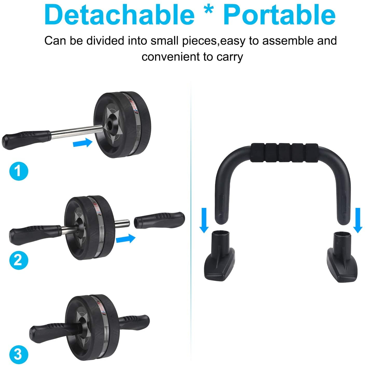 Details about   From roller wheel set with springback abdomen exerciser fitness equipment set 