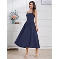 thumbnail image 2 of Vestido AGYMNX para mujer, corsé, muslo, tirantes finos, azul marino, 2 of 6