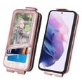 thumbnail image 3 of SaniMore for Samsung Galaxy S22 Magnetic Closure Top & Bottom Flip Wallet Case, Premium PU Leather Cover with Car Mount Card Slot & Adjustable Kickstand Full Body Protective Shell, Rosegold, 3 of 9
