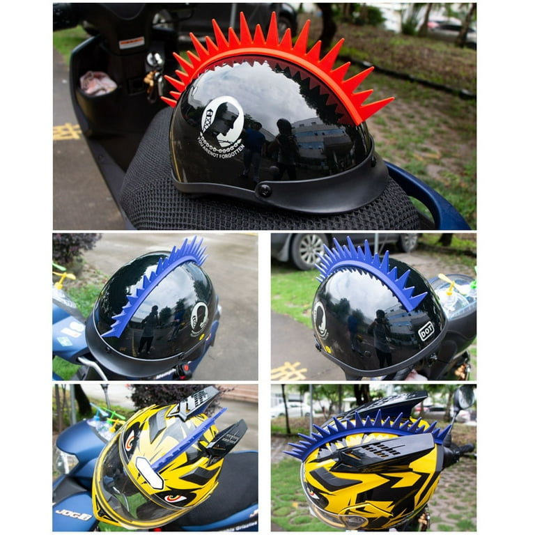 Motorcycle Dirtbike Rubber Helmet Mohawk Peel Stick Spikes Full Face  Helmets Decoration