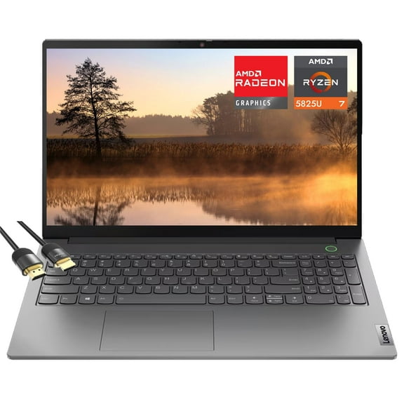 Lenovo ThinkBook 15 Gen 4 15.6" FHD AMD Ryzen 7 5825U, Business Laptop, Win11 Pro with Office Lifetime License, AMD Radeon Graphics, Wi-Fi 6, Mineral Grey, (24GB RAM, 1TB SSD)   HDMI Cable, W/GaLiMu