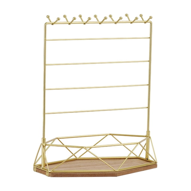 Jewelry Organizer Stand Necklace Holder with Wooden Tray Jewelry Rack Jewelry Holder Display Decorative for Ears Pendant Watch Yuyangstore Organizador de joyas