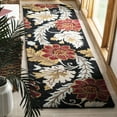 thumbnail image 3 of SAFAVIEH Blossom Ashley Floral Flowers Wool Area Rug, Black/Multi, 2' x 3', 3 of 10