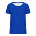 thumbnail image 7 of Levmjia Womens Fashion Tops Casual Short Sleeve Round Neck T-Shirt Solid Color Loose Fit Soft Cotton Blend Solid Color Pullover Tee Everyday Wear, 7 of 7