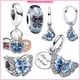 thumbnail image 2 of Charms Pandora bitone Rainbow Heart, Butterfly & Peace Triple Dangle,Blue ButterflySparkling & Quote Double Dangle Charm perlas regalo de joyería Gao Jiahui unisex, 2 of 2