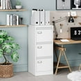 thumbnail image 2 of MIIIKO 3 Drawer File Cabinet with Lock,Metal Vertical Filing Cabinets for Home Office Storage A4/F4/Letter/Legal for Home Office-Assembly Required(White), 2 of 5