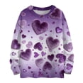 thumbnail image 2 of Dwralegc Valentines Sweater for Women Heart Graphic Lightweight Sweaters Long Sleeve Crew Neck Fashion Spring Cute Sweater Tops Purple L, 2 of 4