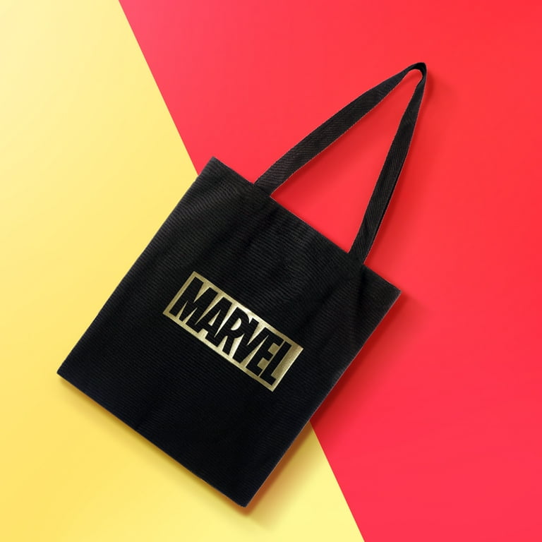 MINISO Marvel Logo Shoulder Bag Tote Bag with Large Capacity,Black