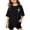 0-Black358, variant on Girls Oversized Short Sleeve T Shirt Casual Crewneck Side Split T-Shirt, Sizes 3-16