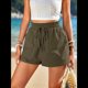thumbnail image 4 of Pantalones Cortos de para Mujer, Informales, de Verano, de Cintura Alta, con Pierna y Cordón Ajustable, Holgados y Cómodos para la Playa. Verde S, 4 of 7