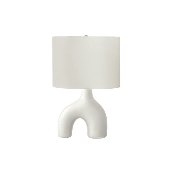 Lighting - 25"h - Table Lamp - White Ceramic - Ivory/Cream Shade - Contemporary