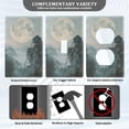 thumbnail image 3 of Yayeee Duplex Wall Plate 1-Gang 4.5"x2.7" Home Receptacle Light Switch Decorative Outlet Cover, Moon and House, 3 of 7