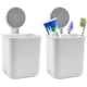 thumbnail image 1 of Kunmingshisd（101x80x195mm)2 PCS Soporte para cepillos de dientes montado en la pared, Vaso para cepillos de dientes de plástico autoadhesivo Estante para cepillos de dientes Portavasos para cepillos d, 1 of 4