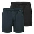 thumbnail image 1 of SCHIESSER Bóxers de punto para hombre, pack de 2 - Pack de 2 bóxers, algodón, liso Negro/Azul oscuro L (Large), 1 of 7