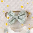 thumbnail image 4 of Kaprioy Baby Girl Summer Clothes Short Sleeve Daisy Print Bubble Romper Bow Shorts Jumpsuit Outfit 0 3 6 9 12 18 Months Girls Summer Clothes, 4 of 8
