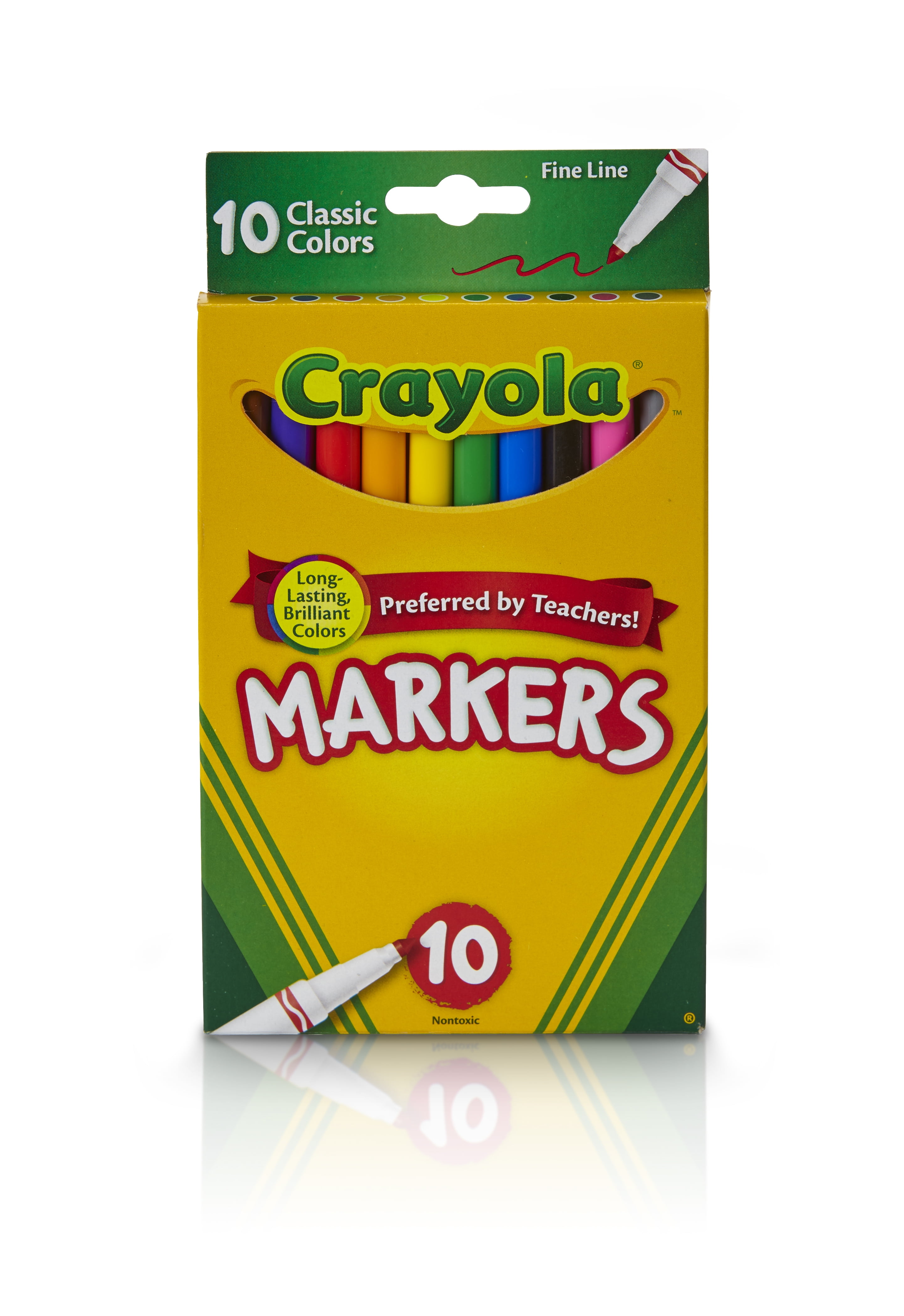 Crayola 10 Pack Markers & 24 Count Box of Crayons Art School Supplies