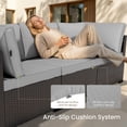 thumbnail image 2 of Patio Furniture Set - All-Weather - 7 Piece Patio Outdoor Conversation Set, Modular Wicker Rattan Sectional Sofa for Backyard, Garden, Poolside, Balcony, Porch, Patio, Brown/Light Gray, 2 of 7