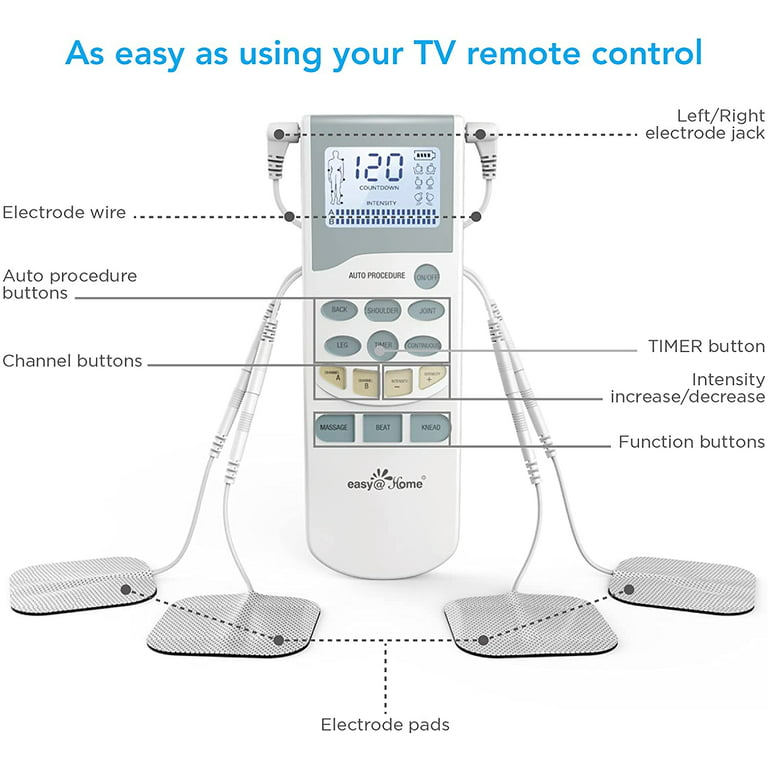 EasyHome TENS Unit Muscle Stimulator - Electronic Pulse Massager